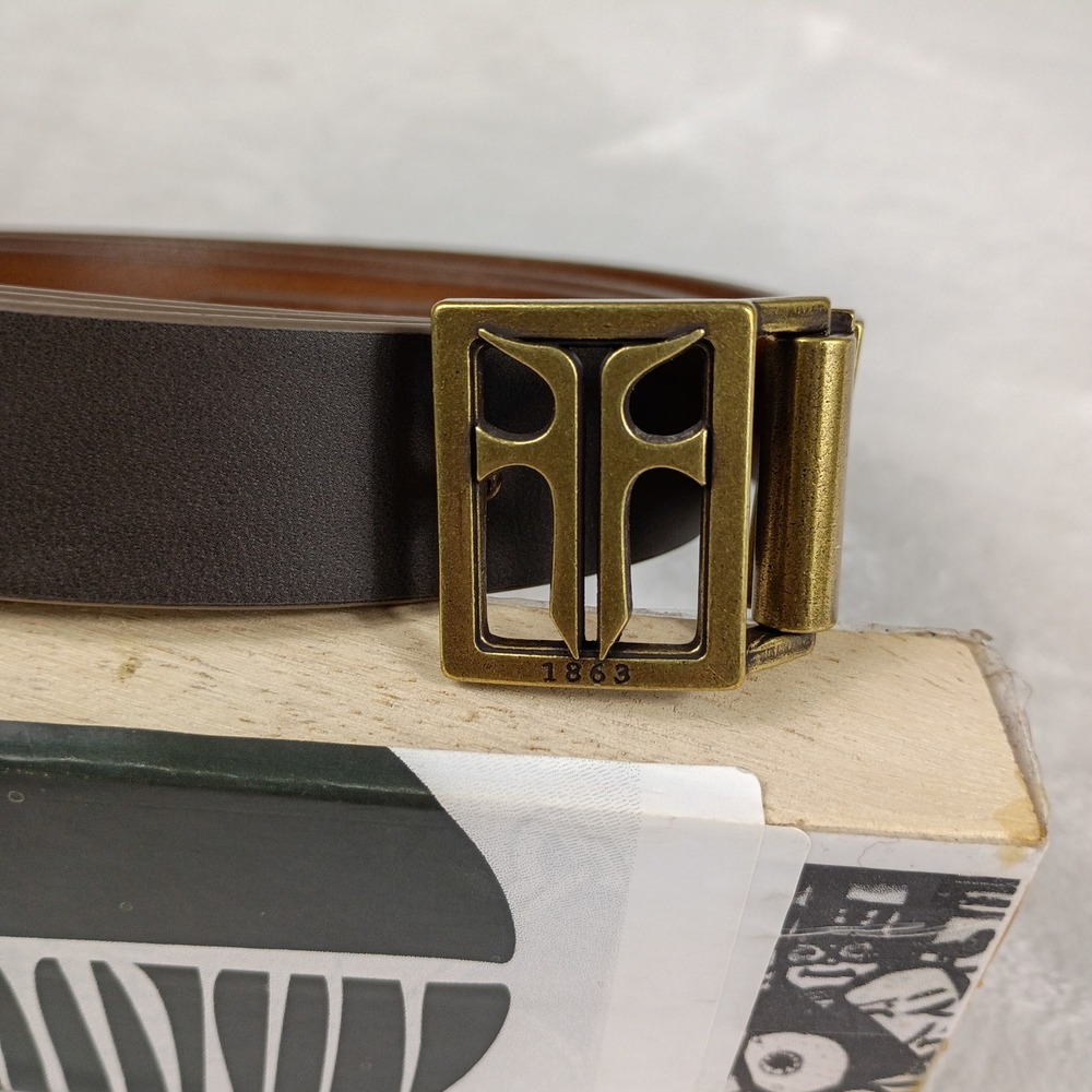 Frye 42in Reversible Belt Mens XL Brown  Leather Logo Buckle